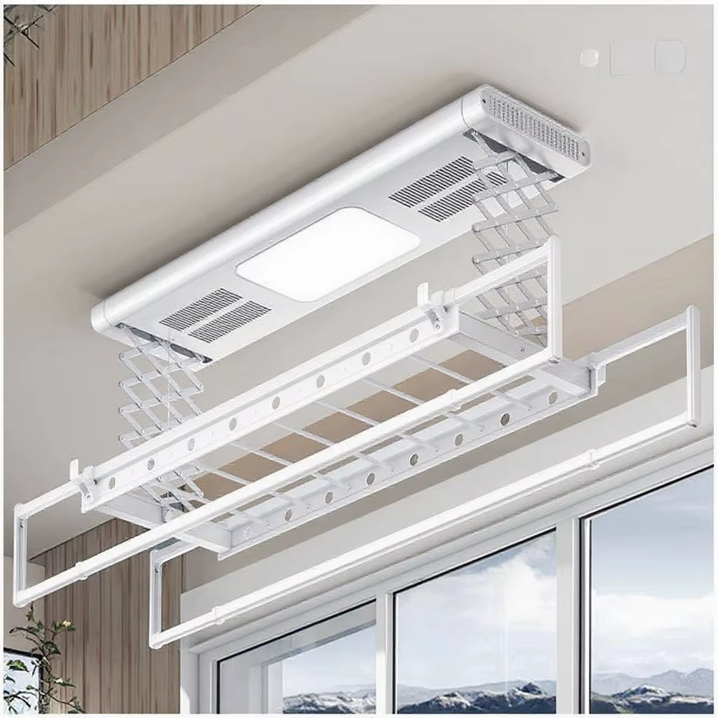 SkyLift smart ceiling drying rack — white